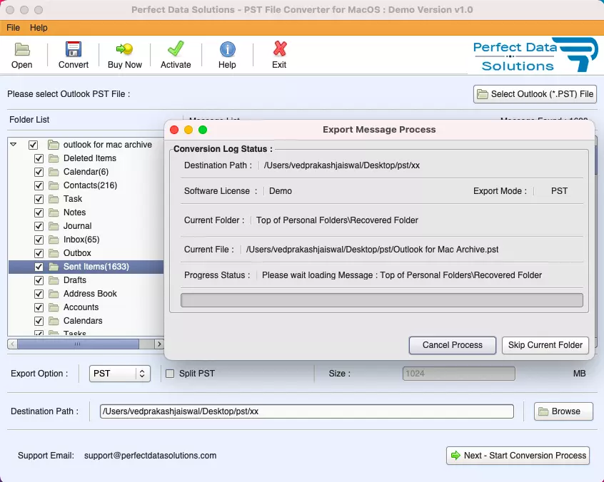 STEP-5: Export Outlook PST file